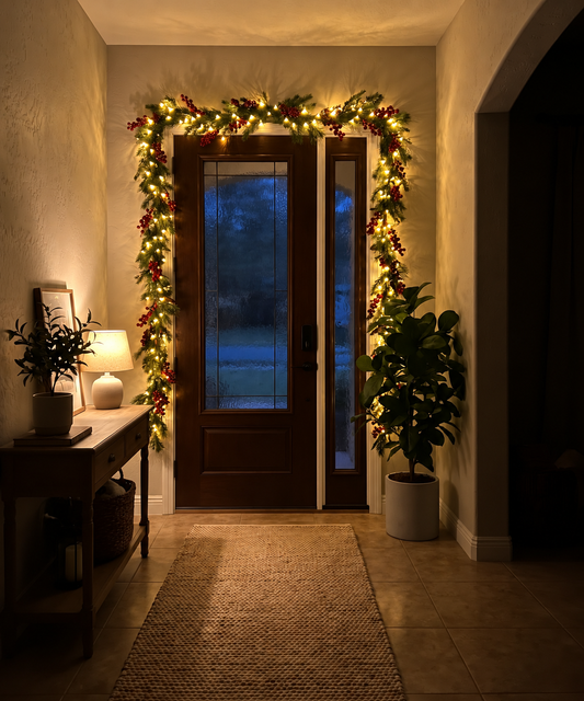 Lighted Maple Leaf Fall Garland