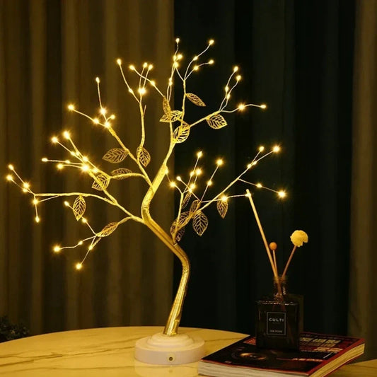 Golden Leaf LED Tree