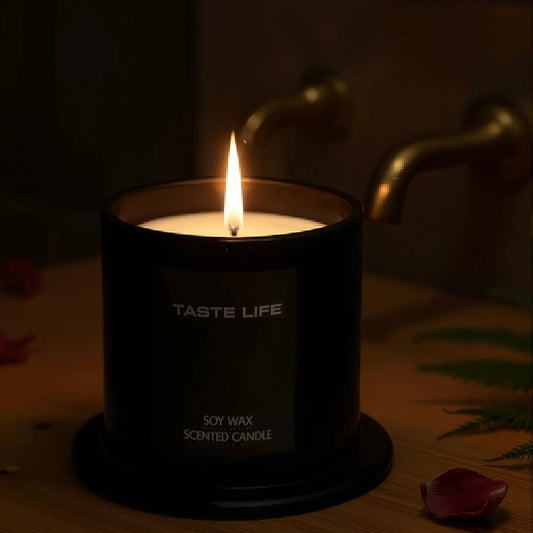 Velvet Glow Soy Candle with Glass Cloche