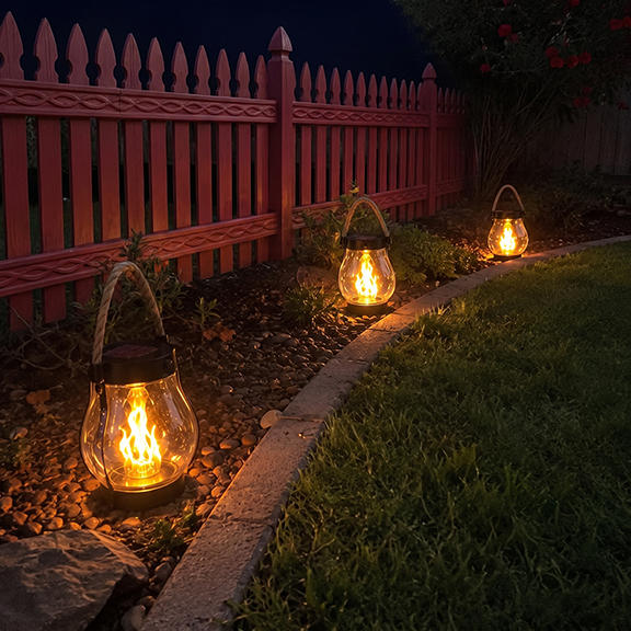 Solar Flame-Effect Lantern