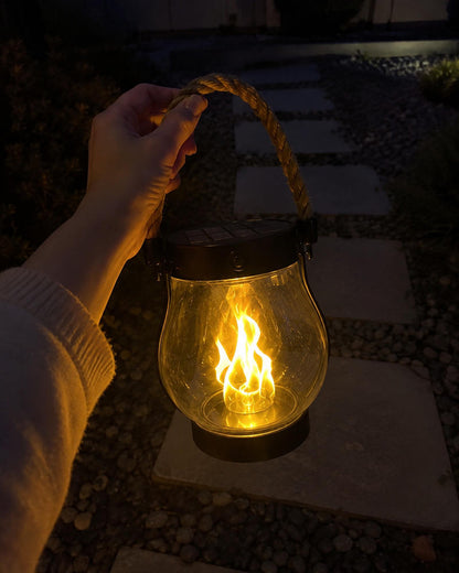 Solar Flame-Effect Lantern