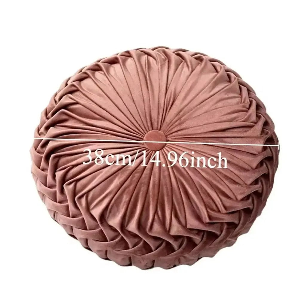 Round Velvet Accent Pillow — 15 in