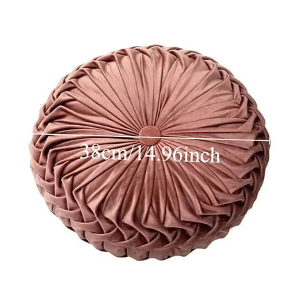 Round Velvet Accent Pillow — 15 in