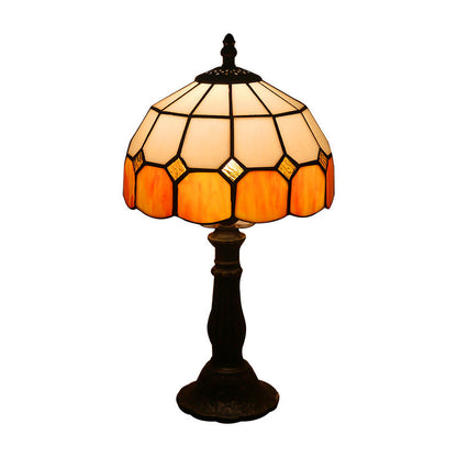 Tiffany-style stained glass table lamp with mosaic shade – STUDIO GONKA