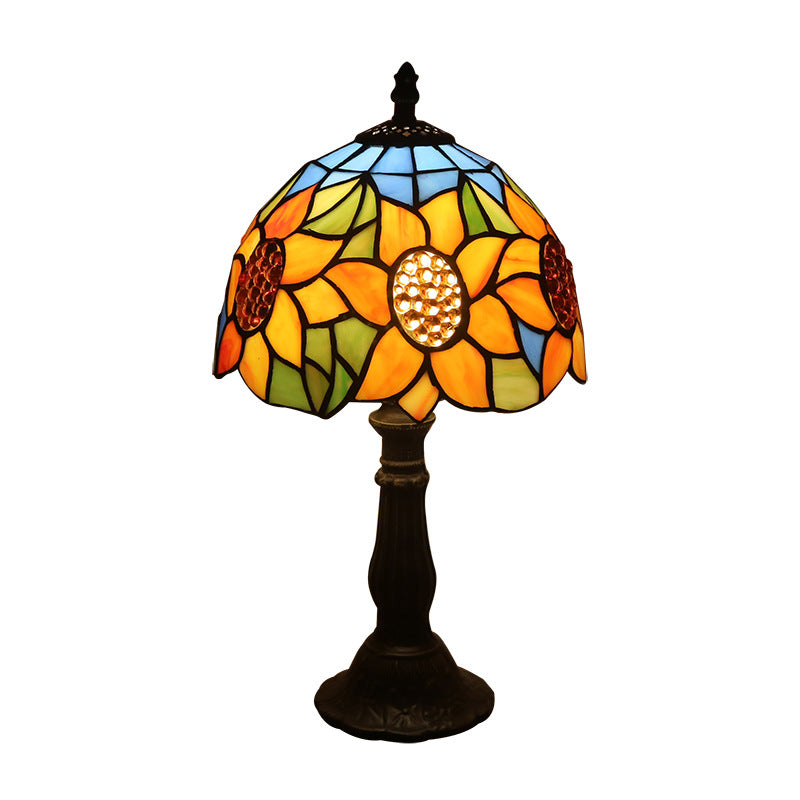Tiffany-style stained glass table lamp with mosaic shade – STUDIO GONKA