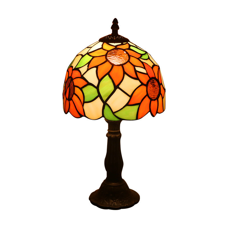 Tiffany-style stained glass table lamp with mosaic shade – STUDIO GONKA