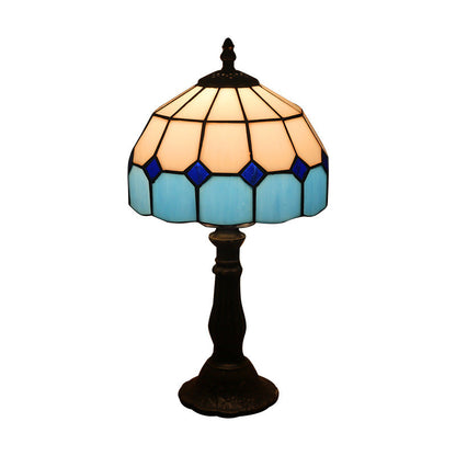 Tiffany-style stained glass table lamp with mosaic shade – STUDIO GONKA