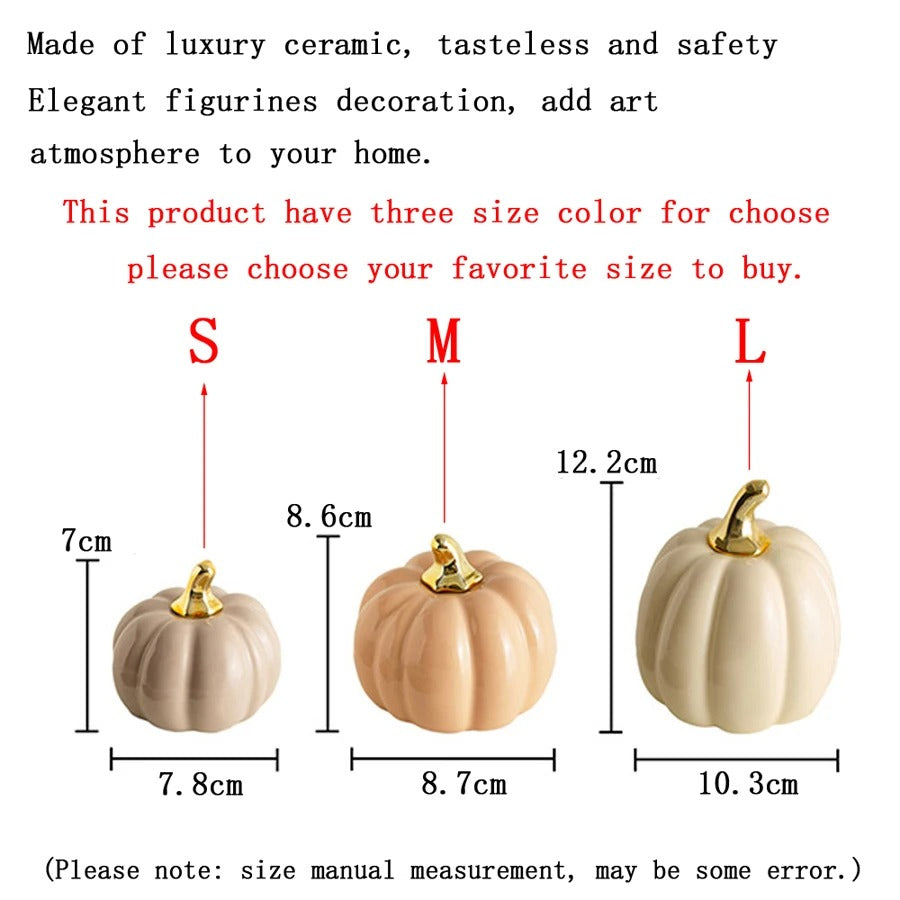Matte Ceramic Pumpkins — Set of 3