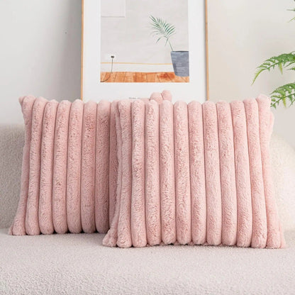 Soft Rib Plush Pillow Cover