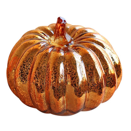 Amber Glow Glass Pumpkin