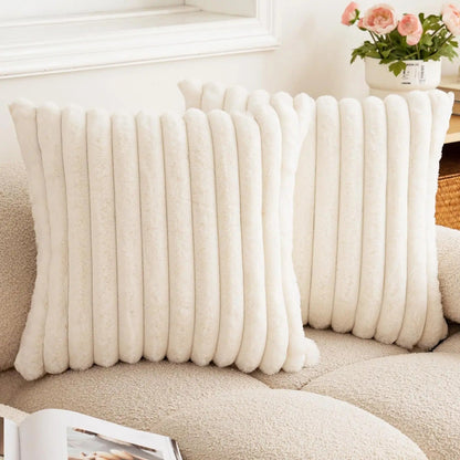 Soft Rib Plush Pillow Cover