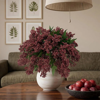 Burgundy Berry Branches — Set of 6