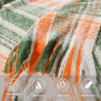 Faux Mohair Plaid Throw