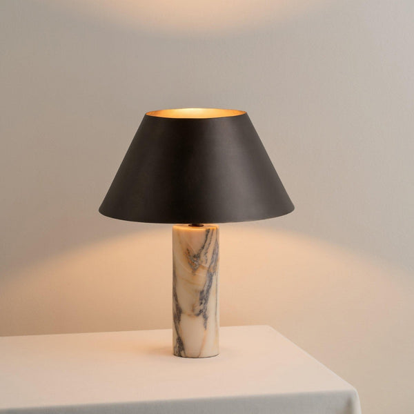 Marble Column Table Lamp