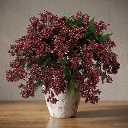 Burgundy Berry Branches — Set of 6