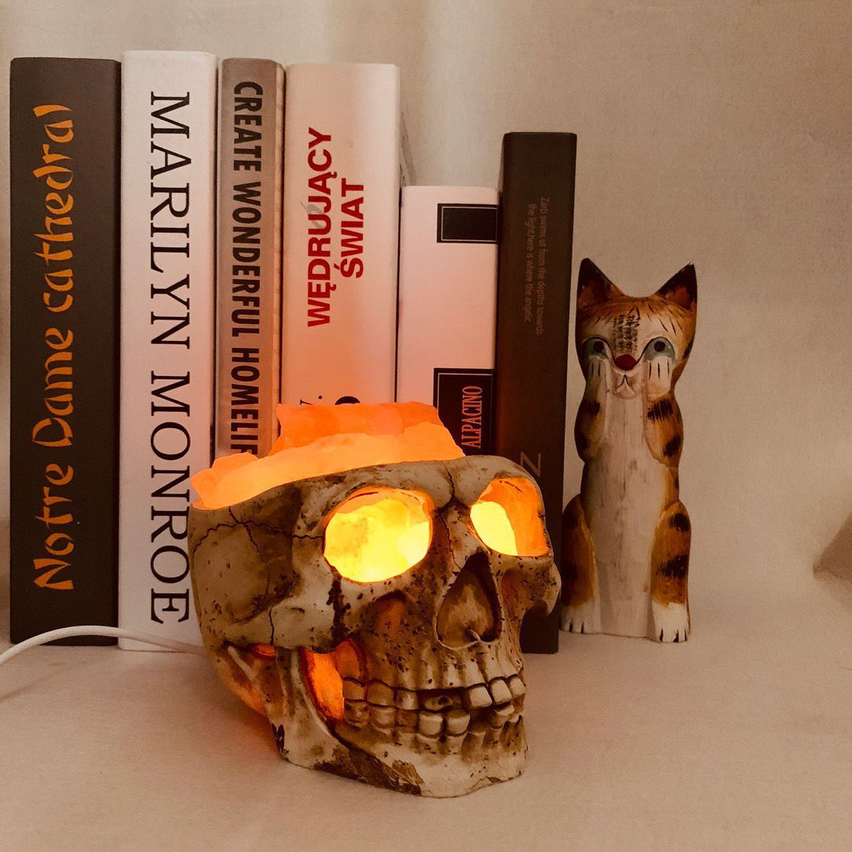 Skull Salt Crystal Accent Lamp