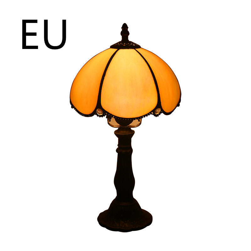 Tiffany-style stained glass table lamp with mosaic shade – STUDIO GONKA