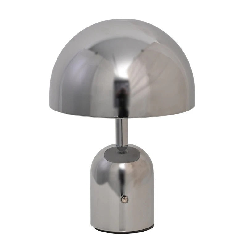 WILMA Cordless Chrome Mushroom Lamp