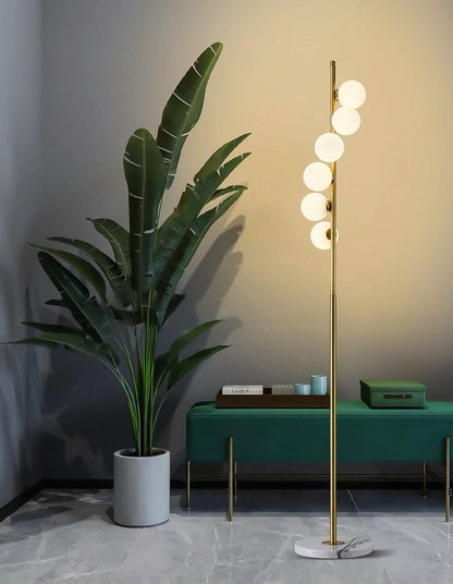 Six-Light Gold Floor Lamp