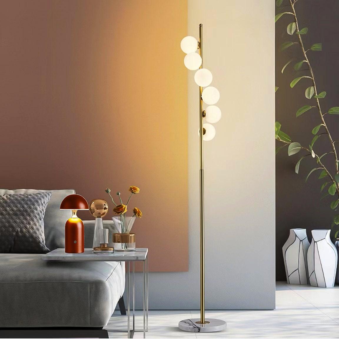 Six-Light Gold Floor Lamp