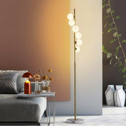 Six-Light Gold Floor Lamp