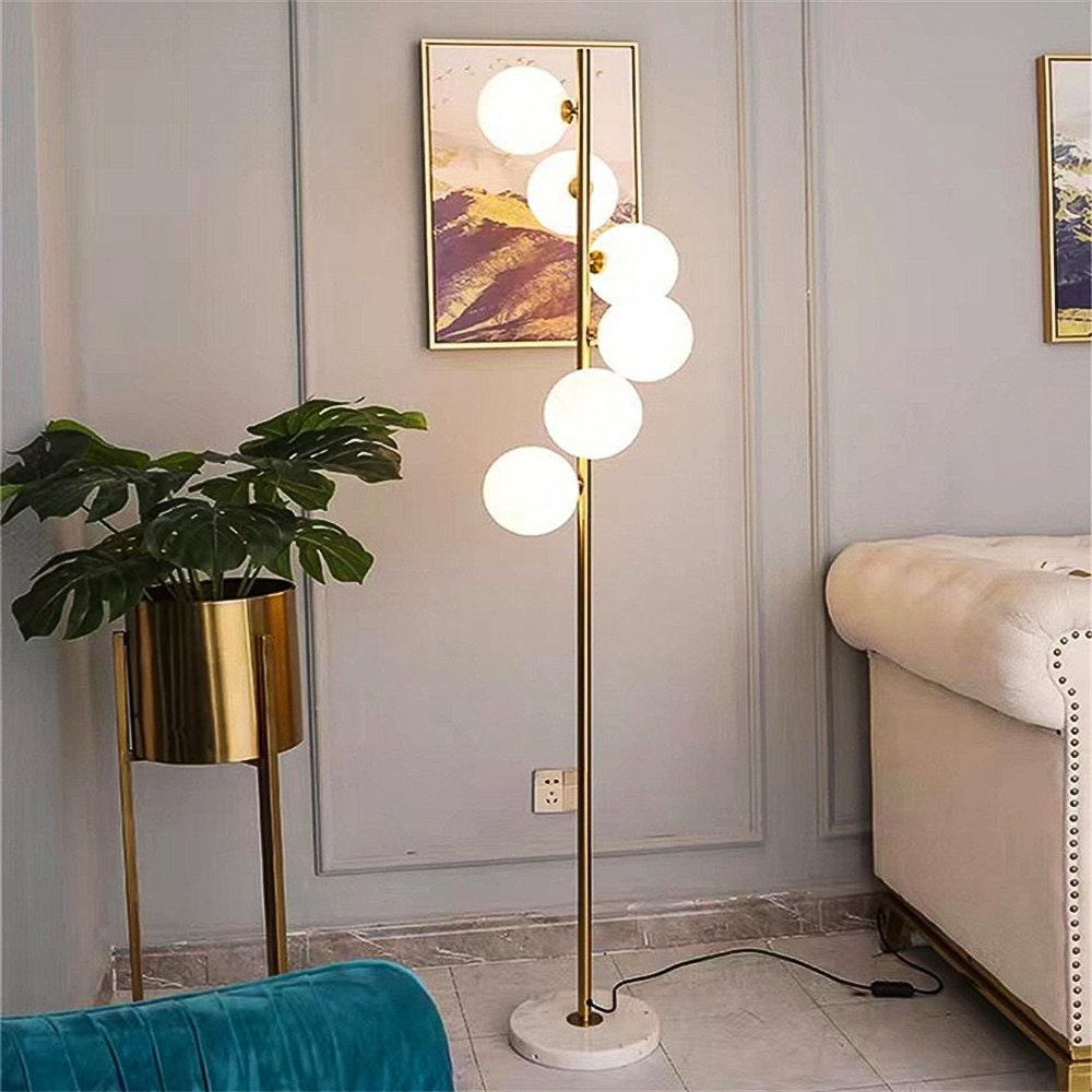 Six-Light Gold Floor Lamp
