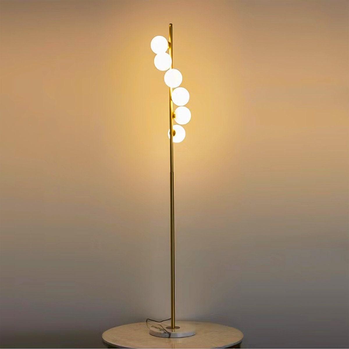 Six-Light Gold Floor Lamp