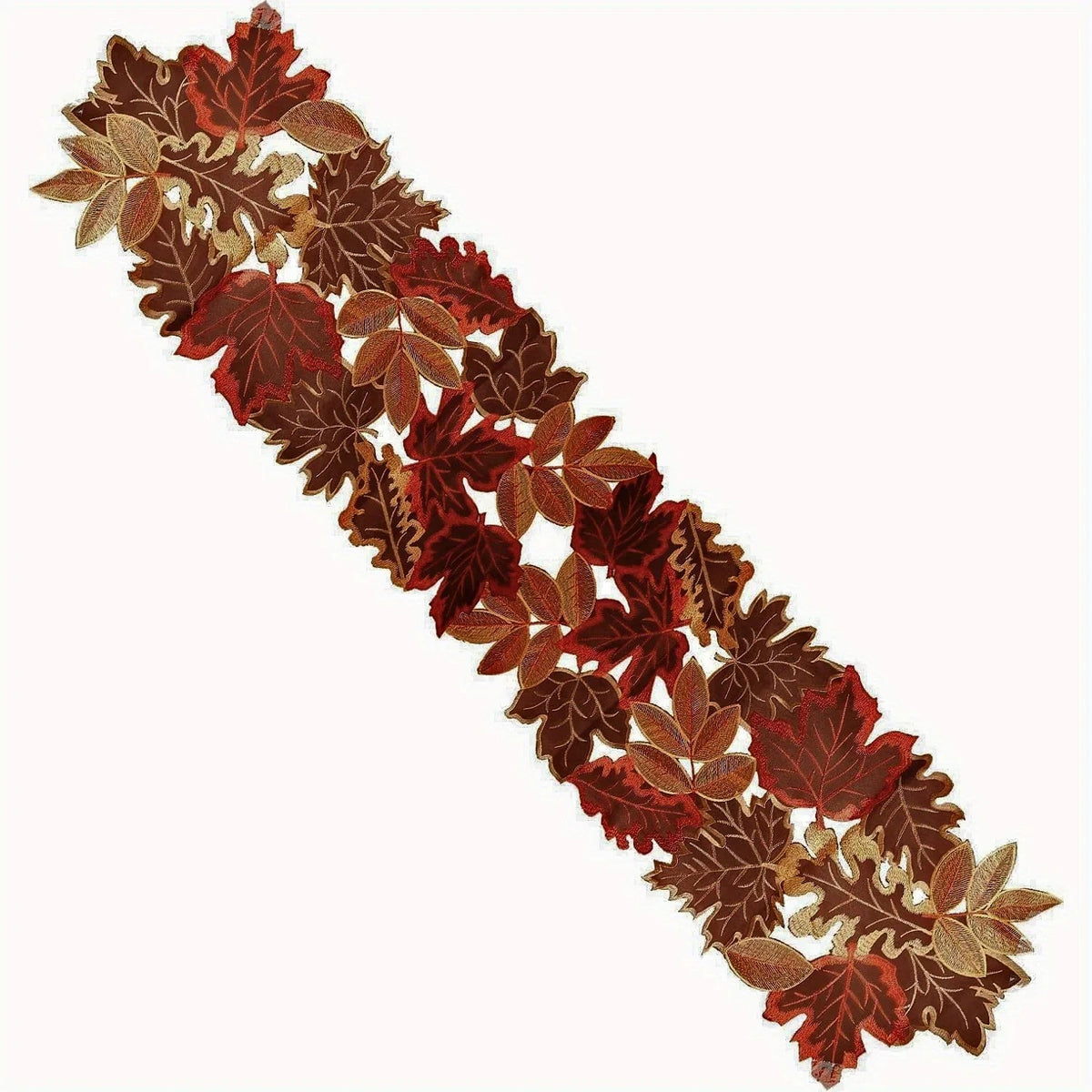 Embroidered Maple Leaf Table Runner