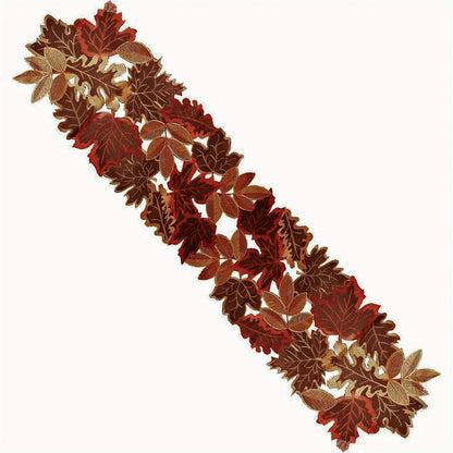 Embroidered Maple Leaf Table Runner