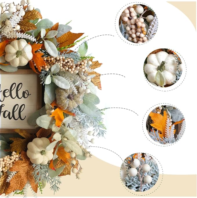 Pumpkin Harvest Fall Wreath — 20.1 in