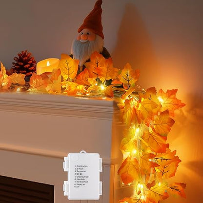 Artificial Maple Leaf Fall Garland — Set of 2