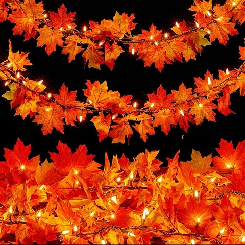 Artificial Maple Leaf Fall Garland — Set of 2