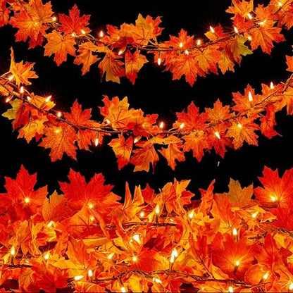 Artificial Maple Leaf Fall Garland — Set of 2