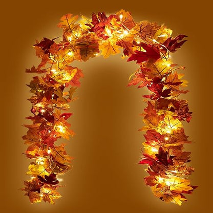 Artificial Maple Leaf Fall Garland — Set of 2