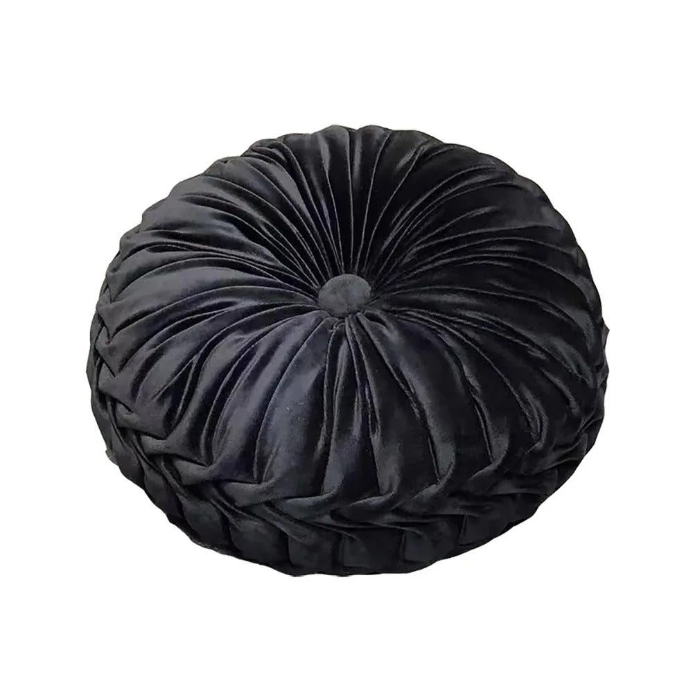 Round Velvet Accent Pillow — 15 in