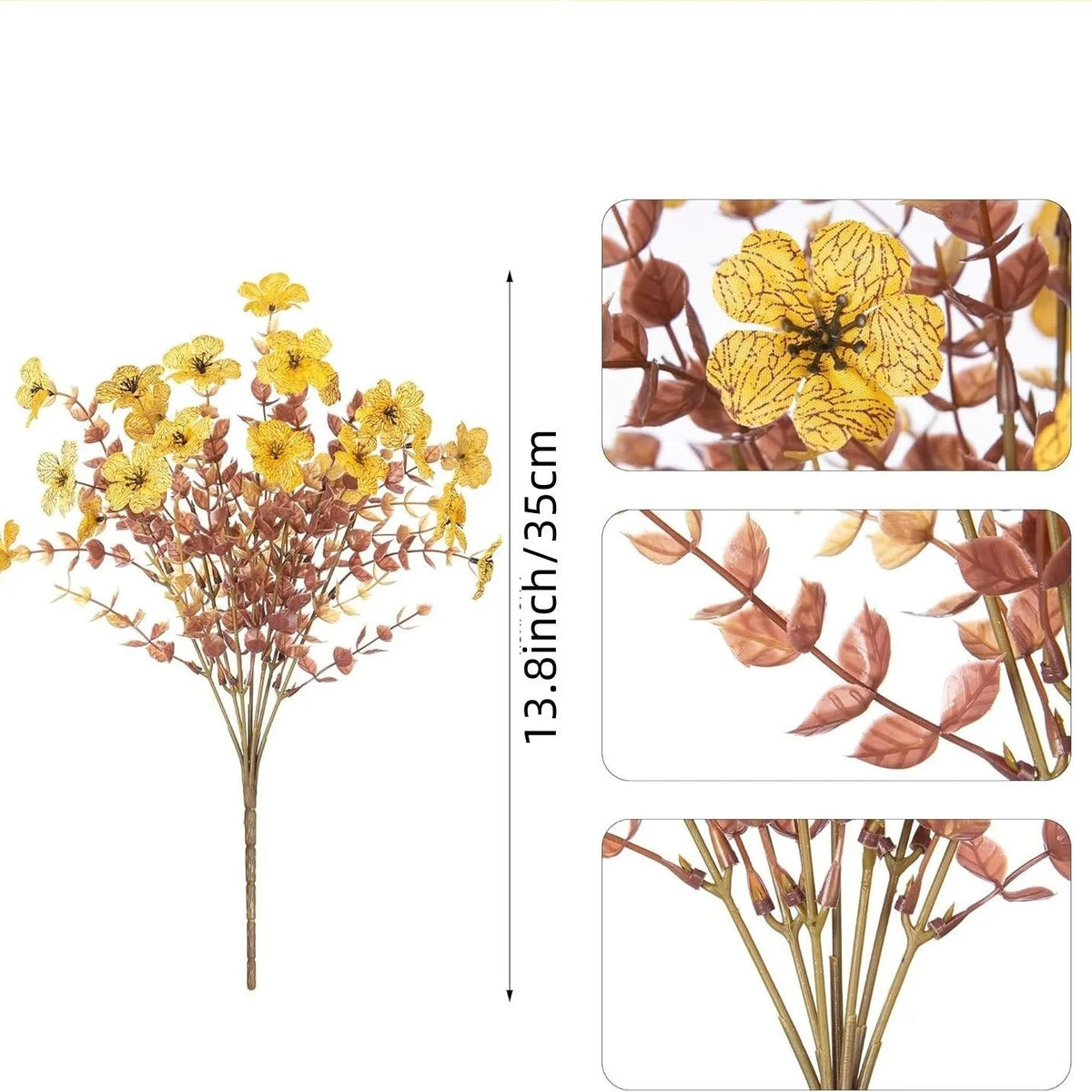 Artificial Fall Flower Branches — Set of 4