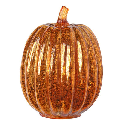 Amber Glow Glass Pumpkin