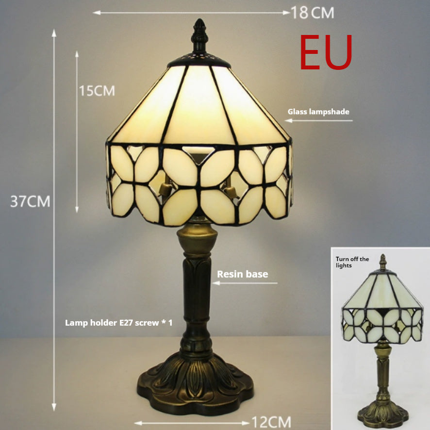 Tiffany-style stained glass table lamp with mosaic shade – STUDIO GONKA