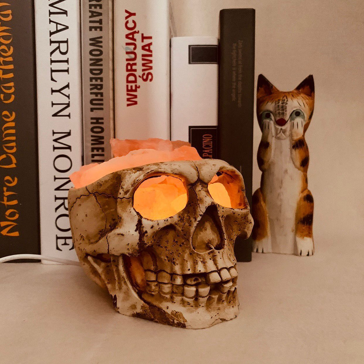 Skull Salt Crystal Accent Lamp