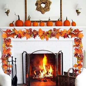 Artificial Maple Leaf Fall Garland — Set of 2