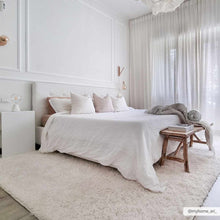 Faina Solid Cream Shag Washable Area Rug - Clearance