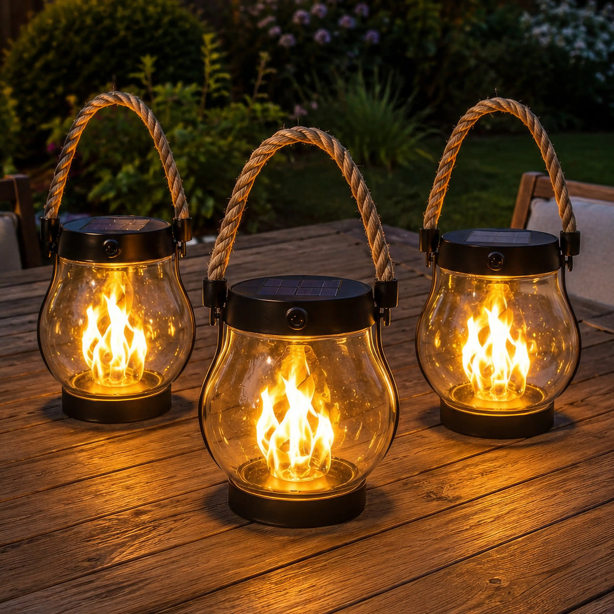 Solar Flame-Effect Lantern