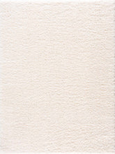 Faina Solid Cream Shag Washable Area Rug - Clearance