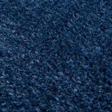 Faina Solid Dark Blue Shag Washable Area Rug - Clearance