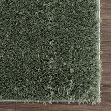 Faina Solid Green Shag Washable Area Rug - Clearance