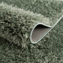 Faina Solid Green Shag Washable Area Rug - Clearance