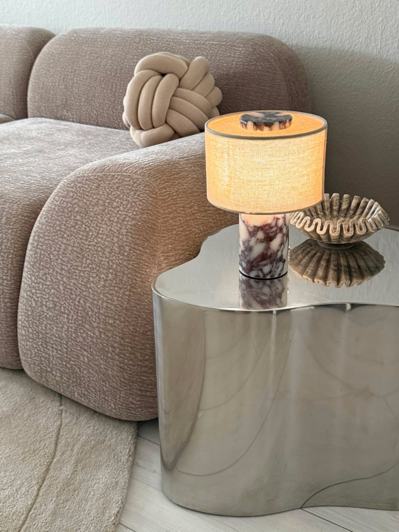 Marmora Marble Table Lamp with natural Calacatta marble base – STUDIO GONKA