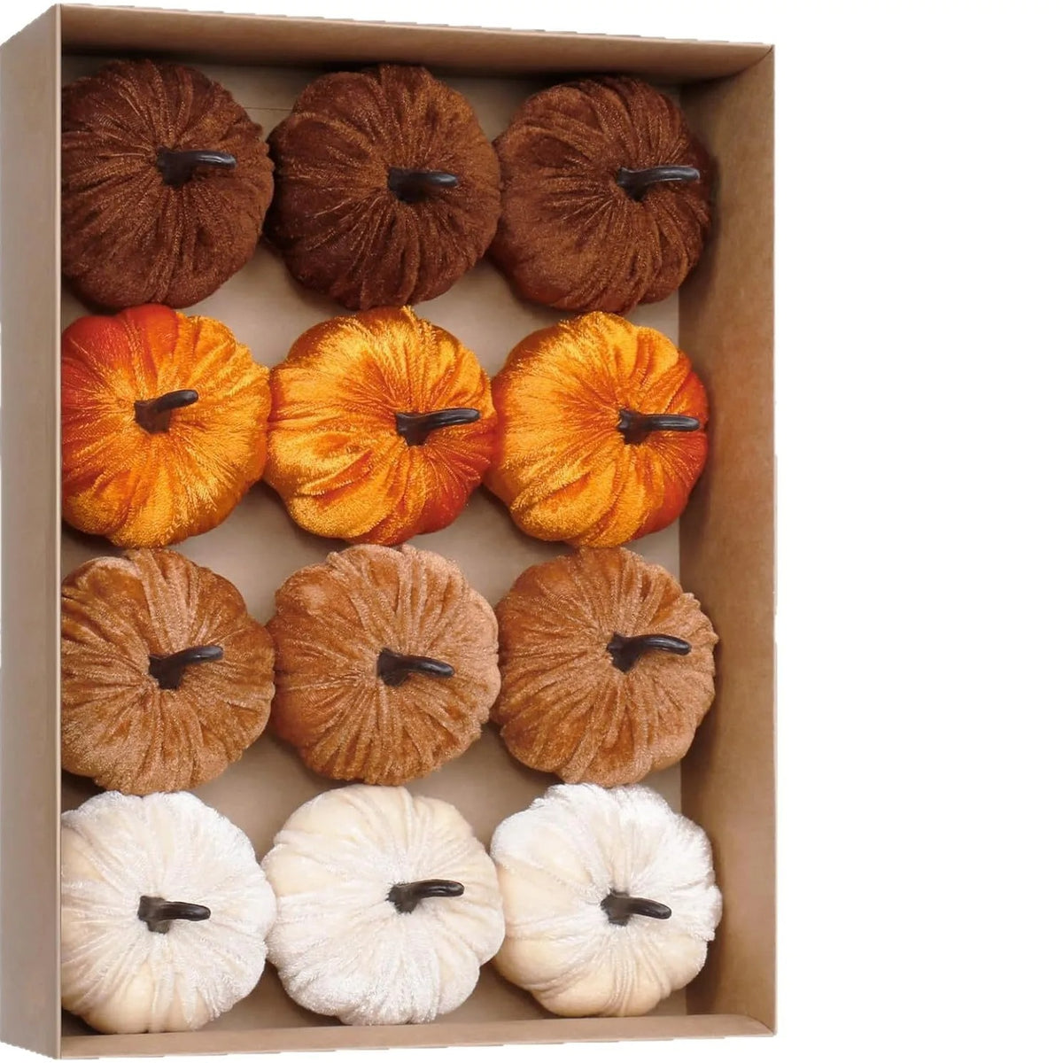 Velvet Harvest Pumpkins — Set of 12 Random Mix