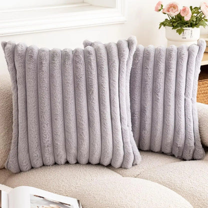Soft Rib Plush Pillow Cover