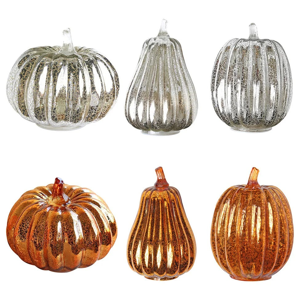 Amber Glow Glass Pumpkin